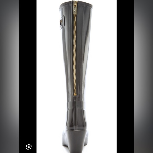 Hunter moss wedge heeled boots - Picture 3 of 11